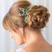 PRETTYLIFE Bridal Crystal Hair Comb - Green Rhinestone Hair Piece for Women and Girls - Buy Online on GoSupps.com
