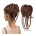 Hair Chignon Donut Bun Messy Bun Ponytail Extensions with Elastic Bungee Curl Hair Bands Ponytail Extension Wigs for Women Messy Bun Hair Piece (Color : Light Brown)
