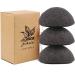 3 pieces of natural konjac sponge face face sponge facial sponges facial facial facing facial cleaning facial cleaning sustainable with activated carbon and aloe vera for all skin types (black)