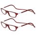 TBOC Pack: Reading Glass reading aid for men - (two units) Diopttria +4.00 Bourdeaux version Strength PC Mobile phone foldable woman man magnetic closure clip antiquity Presbyopie +4.00 Dioptria (2 Series Pack) Bourdeaux +Bourdeauxx
