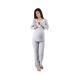Nursing Pyjamas Set with Lace for Women - Maternity Pyjamas Sleepwear for Pregnancy and Breastfeeding with Breastfeeding Function Long Sleeve M Gray