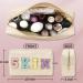 Chenille Letter Nylon Waterproof Makeup Bag for Women - Beige-Skin Travel Organizer Pouch for Toiletries and Cosmetics - Buy Online on GoSupps.com