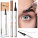 Magic Eyebrow Pencil with 4 Fork Tip Microblading Brow Pencil for Natural Makeup Long-Lasting All Day Fine Stroke 3D Waterproof Brow Pen to Accurate Depiction for Makeup Beginners (Black) - Buy Online on GoSupps.com