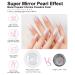Upgrade Your Nail Game with Ledsuuei Pearl White Chrome Nail Powder - Aurora Shimmer & Glittering Mirror Effect for Stunning Nails - Buy Online on GoSupps.com