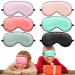 6 Pieces Silk Eye Sleep Masks for Kids Smooth Soft Eye Covers Satin Eye Masks with Adjustable Straps Blindfold Eye Covers Night Sleep Covers for Boys Girls Travel Relax Present