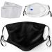 Primicity Face Mask with Filters - Reusable/Adjustable/Washable Black mask -Cotton fabric facemask - UK Seller Black Mask +5 Filters