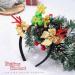 Unicra Christmas Headband Elk Deer Antlers Headband Bow Tie Animal Horns Headwear Gingerbread Man Hair Piece Halloween Hair Accessories - Buy Online on GoSupps.com