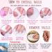 Shop 24Pcs Almond Press on Nails - Long Stiletto Faux Nails Pink Ombre Acrylic with Gold Star Designs - Cute Summer Nails for Women - Buy Online on GoSupps.com