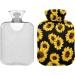 Black Sunflowers Heat Bottle 2L | Pain Relief & Warmth for Muscle Injuries Feet & Bed - International Shipping - Buy Online on GoSupps.com