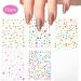 3D Nail Stickers Flower Nail Stickers Floral Self-Adhesive Small Cute White Flower Pink Peach Nail Design Stickers Colorful Manicure Decoration Nail Tips Decor Supplies for Women - Buy Online on GoSupps.com