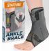 Sparthos Lace Up Ankle Brace - Support for Injury Recovery and Sprained Foot - Compression for Running  Basketball  Volleyball - Interchangeable Stabilizer Braces - For Men & Women (Gray - Medium) Medium (Pack of 1) Grap...