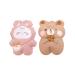 MAZALA 2 x Hot Water Bottle Cartoon Plush Bear Hot Water Bottle with Cover for Kids Men Women Hot Compress Keep Hands and Feet Warm