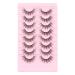 Wispy Fairy False Eyelashes Cat Eye Lashes Fluffy Faux Mink Lashes Natural Wispy Lashes Reusable Waterproof Fluffy False Eyelashes(8Pair)