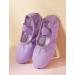 Seaur Girls' Glitter Sequin Satin Ballet Shoes - Leather Sole Dance Shoes for Kids 23-35 EU - Purple D02 Canvas - Buy Online on GoSupps.com