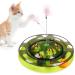 Cat Toys,Cat Toys for Indoor Cats,Interactive Kitten Toys Cat Turntable Slow Food Tray with Spring Cat Feather Toys & Cat Toys Balls