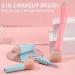 Double Ended Makeup Brush 4 in 1 Retractable Travel Cosmetic Brush Precision Makeup Sponge for Powder Eyeshadow Portable Cosmetics Tools for Daily Life Pink - Buy Online on GoSupps.com