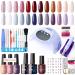 Gellen 24 Colors Gel Nail Polish Kit With UV/LED Light&Nail Drill, 72W Nail Dryer, Gel Base Top Coat Nail Art Design Tools, All-In-One Manicure Gift Kit, Popular Glitter Starter Set, Fire&Ice