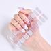 Semi Cured Gel Nails Strips Nail Wraps Soft Self-Adhesive Gel Nail Stickers - Long Lasting Gel Nail Strips for Nails French Tip Manicure Nail Wraps UV/LED Lamp Required French Chequer