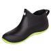 C CELANDA Rain Boots for Women Waterproof Garden Boots Unisex Rubber Ankle Boots Non-Slip Car Wash Footwear Work Booties for Camping, Lawn Care, Gardening 6.5 Black/Green