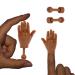 Daily Portable Dark Skin Tone Tiny Finger Hands 2 Pack - Little Finger Puppets Mini Rubber Flat Hand Miniature Small Hand Puppet Prank from Tiktok - 1 Left and Right Finger Hands