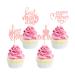 Blumomon 24Pcs Happy Mothers Day Cupcake Toppers Pink Glitter Mum's Day Love Mum Cake Toppers Rose Best Mom Cupcake Picks for Mother's Day Party Decorations Style 5