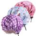 Kids Silky Satin Bonnet Double Layer Adjustable Flower Sleep Cap Girl Night Turban Children Solid Headwear Cute Hat 3pcs Style