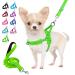 Eyein no-pull dog harness with leash dishes with soft padded reflective adjustable breast dishes for puppies small dogs large dogs pets cats (green s) green s