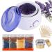 Wax warmer Wax Warmer Heater Wachserhitzer Hair Removal Waxing Waxing Wax Wax Hair removal with 4 wax beans 20 wooden spatulas 5 foil bowl-eyebrow face armpit bikini leg at home