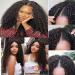 Ainmeys 16 Inch Brazilian Kinky Curly V Part Human Hair Wig for Black Women - Glueless 150% Density V Shape Lace Front Wig - Deep Curly Upgrade U Part Half Wig - Buy Online on GoSupps.com