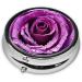 Purple Rose Mini Round Pill Box | 3 Compartment Travel Organizer | Portable Medicine Case for Pocket & Home - Buy Online on GoSupps.com