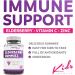 Kids Elderberry Gummies with Vitamin C & Zinc (90 Raspberry Gummies) - Immune Support Supplement for Children - Vegetarian Formula - 3 Months Supply - Buy Online on GoSupps.com