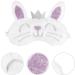 Plush Rabbit Sleep Mask for Women, Girls, and Kids - Cute Animal Eye Shade for Patch Sleeping - White Cartoon Blindfold Eyepatch - Buy Online on GoSupps.com
