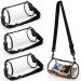 Zenfun 3 packs of transparent wallet stadium approved clear shoulder bags PVC transparent bags with adjustable straps for sports concert festivals event hiking black