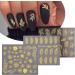 Gold Flowers Nail Stickers Decals - Self-Adhesive 3D Golden Line Supplies for DIY Manicure - Nail Art Decoration for Women and Girls - Buy Online on GoSupps.com