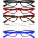 5 Pk Reading Glasses Blue Light Blocking Small Cateye Eyewear Women Lightweight Spring Hinge Readers Anti Glare Black, Tansparent Clear, Transparent Blue, Transparent Red, Havana Brown 1.25 x