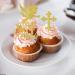Rsstarxi 24 Pack God Bless and Cross Cupcake Toppers Angel Christening Cupcake Picks Babyshower Boy Baptism Cake Decorations for First Communion Baptism Party Decorations Gold - Buy Online on GoSupps.com