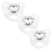 Dentistar Silikon Schnuller 3 Set- Size 2 6-14 months- tooth and jaw-friendly nucking with dental level- BPA-free- Made in Germany- Fox white