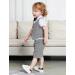 Mint Green Baby Boys Gentleman Suit Set - Shirt, Bowtie, Waistcoat, Shorts | Size 3-4 Years Grey - Buy Online on GoSupps.com
