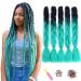 Showjarlly jumbo braid art hair hair ombre braid extension 24 inch KanCalon hair braid extensions 5 pieces for crochet twist braid hair box braid for braid 61cm-24 inch (5 pack) black/cyan