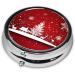 Happy New Year Round Pill Box - 3 Compartment Portable Travel Organizer for Vitamins & Medicines - Buy Online on GoSupps.com