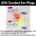 3M Ear Plugs 200/Box - E-A-Rsoft FX 312-1260 Corded Disposable Foam with NRR 33 for Drilling Grinding Machining & More - Buy Online on GoSupps.com