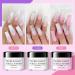 NICOLE DIARY Acrylic Powder Set - 3 Colors Starter Kit with Monomer, Nail Forms, Brushes, Glitter - White Clear Pink - Buy Online on GoSupps.com