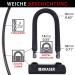 KRASER KR65145B U-Lock Bicycle Lock - High Security Universal U Bike Lock with 120cm Steel Cable & Bracket for Enhanced Protection - Buy Online on GoSupps.com