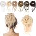 REECHO Messy Bun Hair Piece 1PC Super Long Tousled Updo Hair Bun Extensions Curly Wavy Hair Wrap Ponytail Hair Scrunchies with Elastic Hair Band Hair Accessory for Women Girls - Beige Blonde