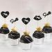 Sonography Cupcake Toppers 24 PCS Ultrasound Cake Decorations for Sonographer X-ray Radiology Technician Nurse Cupcake Picks Glitter Black Sliver - Buy Online on GoSupps.com