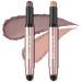FOCALLURE 2PCS No Crease Eyeshadow Stick Shimmer and Matte Cream Eyeshadow Pencil Crayon Long Lasting Waterproof Eye Brightener Stick With Blending Brush Sweet Dream