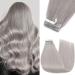 Silk-co tape in extensions real hair 55cm gray 25g 10pcs tape extensions Skin weft hair extension real hair hair extreme tape glue # gray