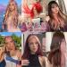 12 Pcs Colored Hair Extensions Colorful Clip in Hair Extensions 22 inch Synthetic Straight Hair Extensions for Kids Girls Women Red series - Buy Online on GoSupps.com
