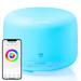 Smart WiFi Wireless Essential Oil Aromatherapy 500ml Ultrasonic Diffuser & Humidifier with Alexa & Google Home Phone App & Voice Control - Create Schedules - LED & Timer Settings- White