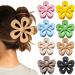 8PCS Flower Claw Clips, Hair Claw Clips for Thick Hair, Matte Non Slip Hair Clips Strong Hold for Women Girls, Large Cute Hair Clip for Thin Hair, Big Hair Jaw Clips Hair Accessories, Aesthetic Color
